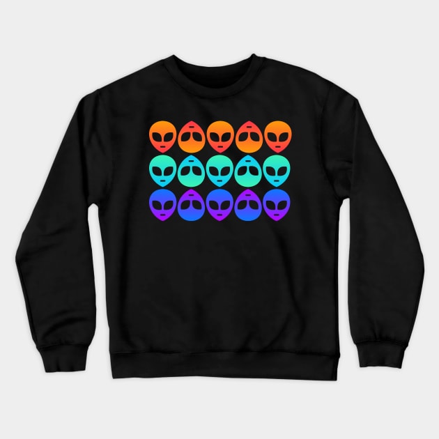 Psychedelic Rave EDM Aliens Crewneck Sweatshirt by MeatMan